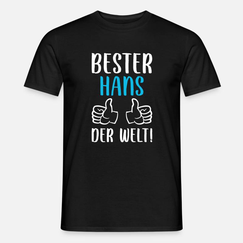 Hans Vorname Name Geburtstag - Männer T-Shirt - Schwarz