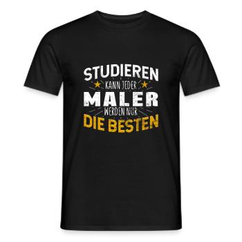 Maler Lackierer Studiere kann jeder - Männer T-Shirt - Schwarz - Vorne - AI Model Male 178 light (178cm)