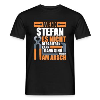 Vorname Stefan Name Geburtstag Geschenk - Männer T-Shirt - Schwarz - Vorne - AI Model Male 178 light (178cm)