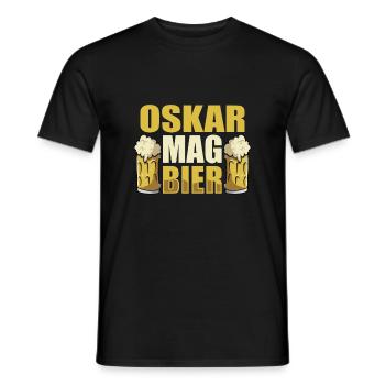 Oskar mag Bier Name Geburtstag - Männer T-Shirt - Schwarz - Vorne - AI Model Male 178 light (178cm)