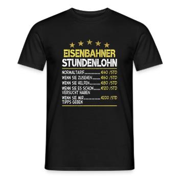 Eisenbahner Stundensatz Stundenlohn - Männer T-Shirt - Schwarz - Vorne - AI Model Male 178 light (178cm)