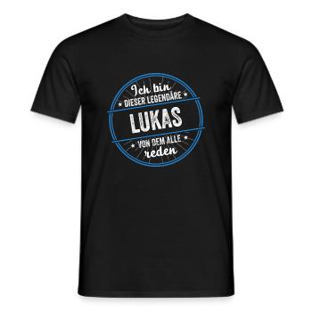 Ich bin dieser legendärer Lukas Name - Männer T-Shirt - Schwarz - Vorne - AI Model Male 178 light (178cm)