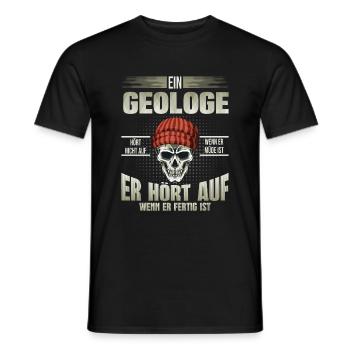 Geologe hört auf wenn er fertig ist - Männer T-Shirt - Schwarz - Vorne - AI Model Male 178 light (178cm)