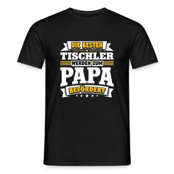 Tischler werden zum Papa befördert - Männer T-Shirt - Schwarz - Vorne - AI Model Male 178 light (178cm)