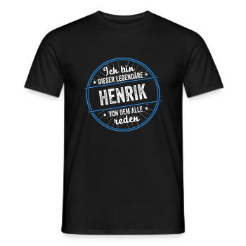 Ich bin dieser legendärer Henrik Name - Männer T-Shirt - Schwarz - Vorne - AI Model Male 178 light (178cm)