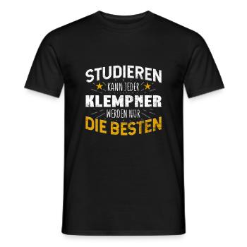 Klempner Studiere kann jeder - Männer T-Shirt - Schwarz - Vorne - AI Model Male 178 light (178cm)