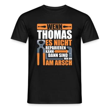 Vorname Thomas Name Geburtstag Geschenk - Männer T-Shirt - Schwarz - Vorne - AI Model Male 178 light (178cm)