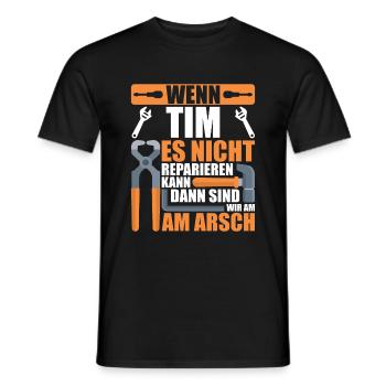 Vorname Tim Name Geburtstag Geschenk - Männer T-Shirt - Schwarz - Vorne - AI Model Male 178 light (178cm)