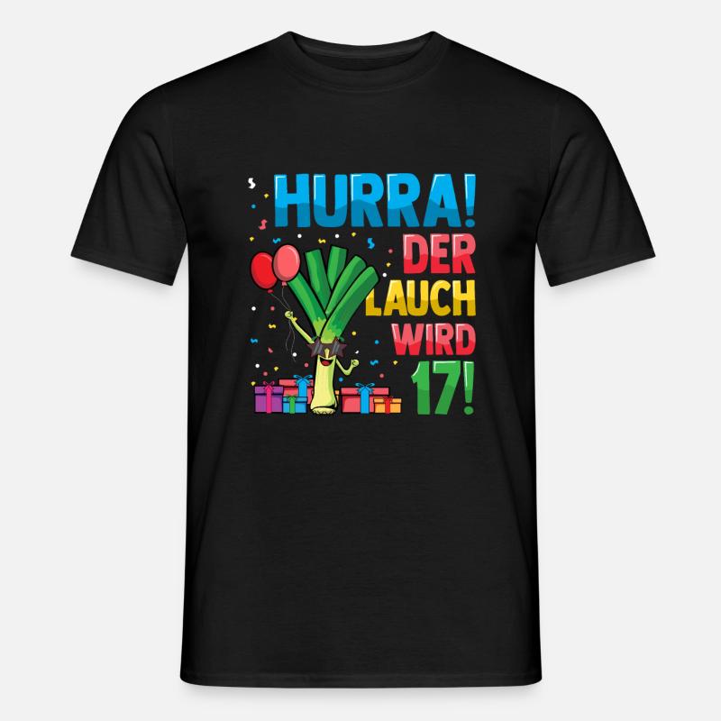 Hurra der Lauch wird 17 - Männer T-Shirt - Schwarz