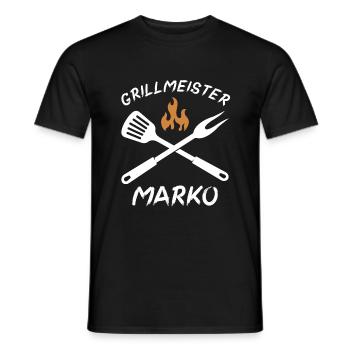 Grillmeister Marko - Männer T-Shirt - Schwarz - Vorne - AI Model Male 178 light (178cm)