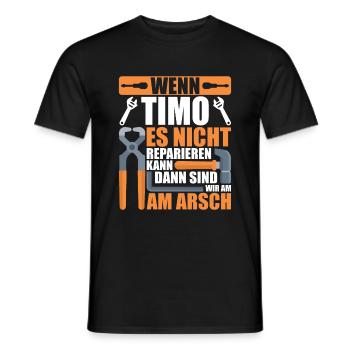 Vorname Timo Name Geburtstag Geschenk - Männer T-Shirt - Schwarz - Vorne - AI Model Male 178 light (178cm)