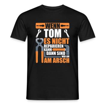 Vorname Tom Name Geburtstag Geschenk - Männer T-Shirt - Schwarz - Vorne - AI Model Male 178 light (178cm)