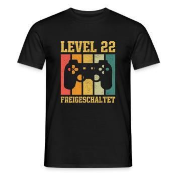 Level 22 freigeschaltet - Männer T-Shirt - Schwarz - Vorne - AI Model Male 178 light (178cm)