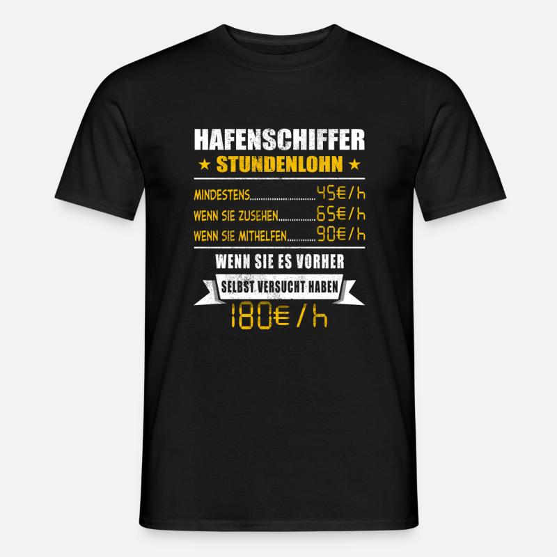 Hafenschiffer - Männer T-Shirt - Schwarz