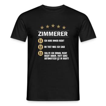 Zimmerer Paragraph Ich habe immer Recht - Männer T-Shirt - Schwarz - Vorne - AI Model Male 178 light (178cm)