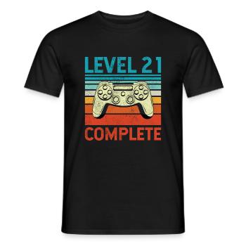 Level 21 Complete - Männer T-Shirt - Schwarz - Vorne - AI Model Male 178 light (178cm)
