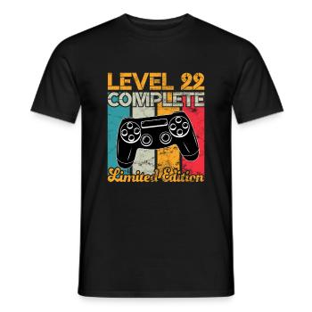 Level 22 complete Gaming Geburtstag - Männer T-Shirt - Schwarz - Vorne - AI Model Male 178 light (178cm)
