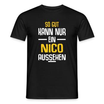 Nico Vorname Name Geburtstag - Männer T-Shirt - Schwarz - Vorne - AI Model Male 178 light (178cm)