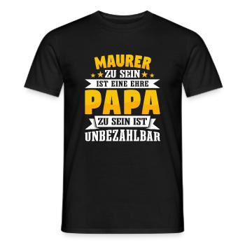 Maurer Papa Vatertag - Männer T-Shirt - Schwarz - Vorne - AI Model Male 178 light (178cm)