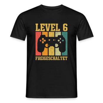 Level 6 freigeschaltet - Männer T-Shirt - Schwarz - Vorne - AI Model Male 178 light (178cm)