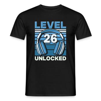 Level 26 Unlocked Gaming Geburtstag Gamer - Männer T-Shirt - Schwarz - Vorne - AI Model Male 178 light (178cm)