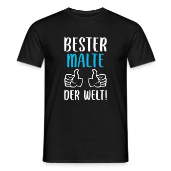 Malte Vorname Name Geburtstag - Männer T-Shirt - Schwarz - Vorne - AI Model Male 178 light (178cm)