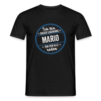 Ich bin dieser legendärer Mario Name - Männer T-Shirt - Schwarz - Vorne - AI Model Male 178 light (178cm)