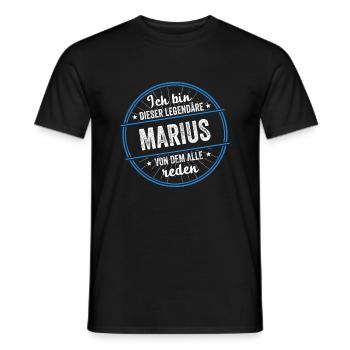 Ich bin dieser legendärer Marius Name - Männer T-Shirt - Schwarz - Vorne - AI Model Male 178 light (178cm)