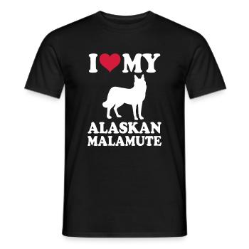 Alaska Malamute Chiens Cadeaux - T-shirt homme - noir - Devant - AI Model Male 178 light (178cm)