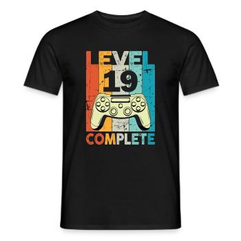 Level 19 Complete Gaming Geburtstag - Männer T-Shirt - Schwarz - Vorne - AI Model Male 178 light (178cm)
