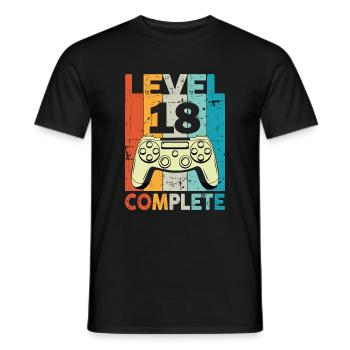 Level 18 Complete Gaming Birthday - Men's T-Shirt - black - Front - AI Model Male 178 light (178cm)