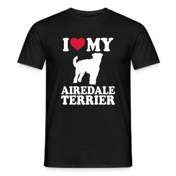 Airedale Terrier Geschenk Hunde - Männer T-Shirt - Schwarz - Vorne - AI Model Male 178 light (178cm)