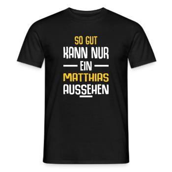Matthias Vorname Name Geburtstag - Männer T-Shirt - Schwarz - Vorne - AI Model Male 178 light (178cm)