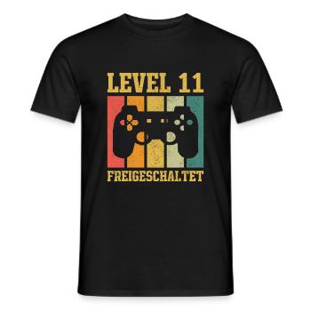 Level 11 freigeschaltet - Männer T-Shirt - Schwarz - Vorne - AI Model Male 178 light (178cm)