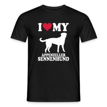 Appenzeller Sennenhund Geschenk Hunde - Männer T-Shirt - Schwarz - Vorne - AI Model Male 178 light (178cm)
