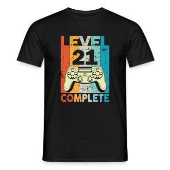 Level 21 Complete Gaming Geburtstag - Männer T-Shirt - Schwarz - Vorne - AI Model Male 178 light (178cm)