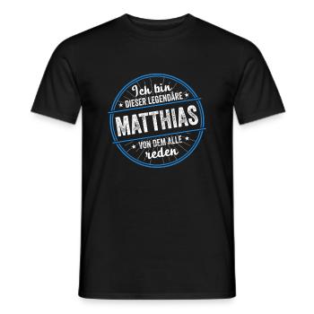 Ich bin dieser legendärer Matthias Name - Männer T-Shirt - Schwarz - Vorne - AI Model Male 178 light (178cm)