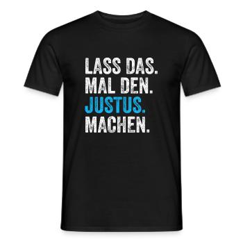 Lass das mal den Justus machen Name - Männer T-Shirt - Schwarz - Vorne - AI Model Male 178 light (178cm)