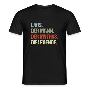 Lars der Mann der Mythos die Legende - Männer T-Shirt - Schwarz - Vorne - AI Model Male 178 light (178cm)