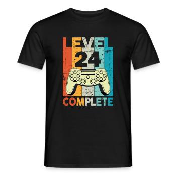 Level 24 Complete Gaming Geburtstag - Männer T-Shirt - Schwarz - Vorne - AI Model Male 178 light (178cm)