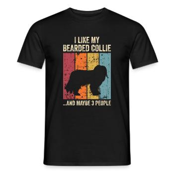 Bearded Collie Gift Chiens - T-shirt homme - noir - Devant - AI Model Male 178 light (178cm)