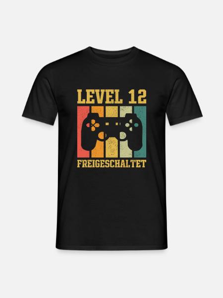 Level 12 freigeschaltet - Männer T-Shirt - Schwarz