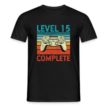 Level 15 Complete - Men's T-Shirt - black - Front - AI Model Male 178 light (178cm)