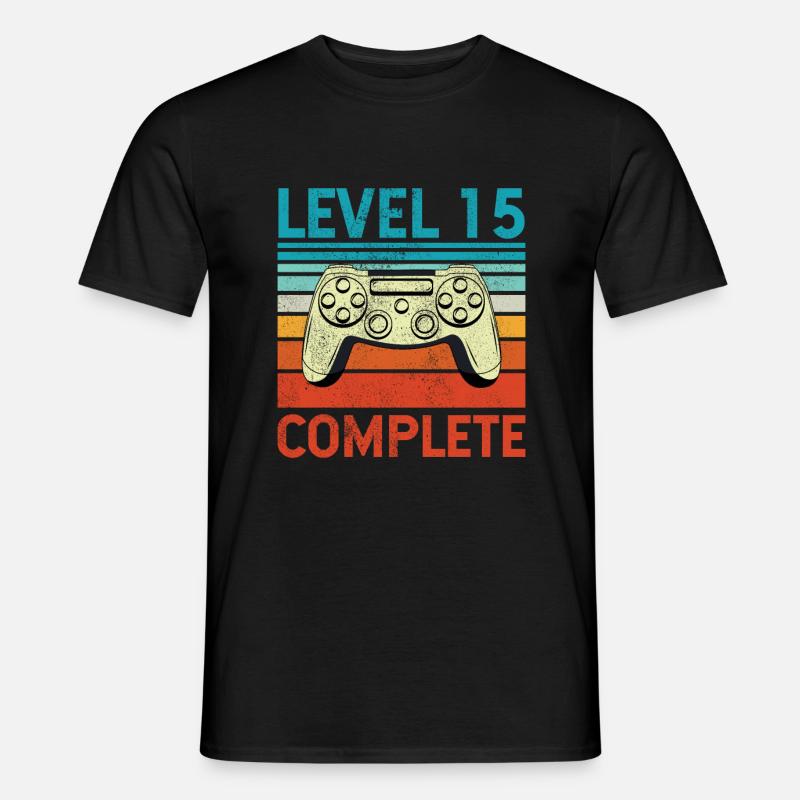 Level 15 Complete - Männer T-Shirt - Schwarz