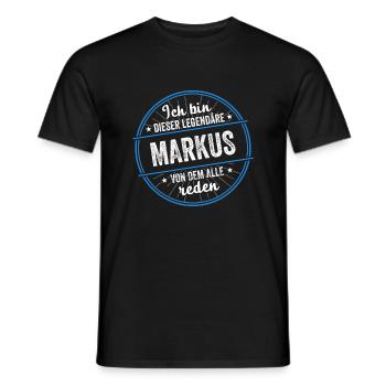 Ich bin dieser legendärer Markus Name - Männer T-Shirt - Schwarz - Vorne - AI Model Male 178 light (178cm)