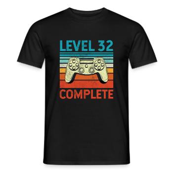 Level 32 Complete - Männer T-Shirt - Schwarz - Vorne - AI Model Male 178 light (178cm)