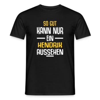Hendrik Vorname Name Geburtstag - Männer T-Shirt - Schwarz - Vorne - AI Model Male 178 light (178cm)