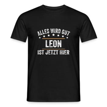 Leon Vorname Name Geburtstag - Männer T-Shirt - Schwarz - Vorne - AI Model Male 178 light (178cm)