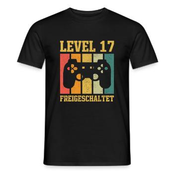 Level 17 freigeschaltet - Männer T-Shirt - Schwarz - Vorne - AI Model Male 178 light (178cm)