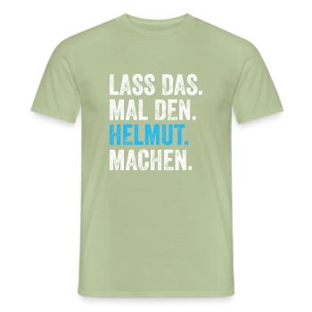 Lass das mal den Helmut machen Name - Männer T-Shirt - Sage - Vorne - AI Model Male 178 light (178cm)